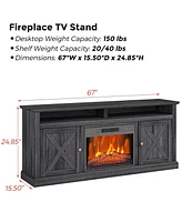 gaomon Farmhouse Electric Fireplace Tv Stand for TVs up to 65 Inch