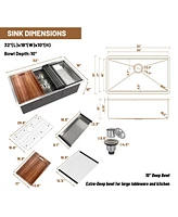 Casainc Undermount Kitchen Sink with Accessories