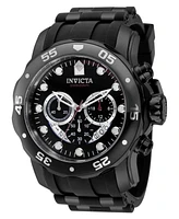 Invicta Men's 37231 Pro Diver Scuba Quartz Chronograph Black, Red Dial Watch