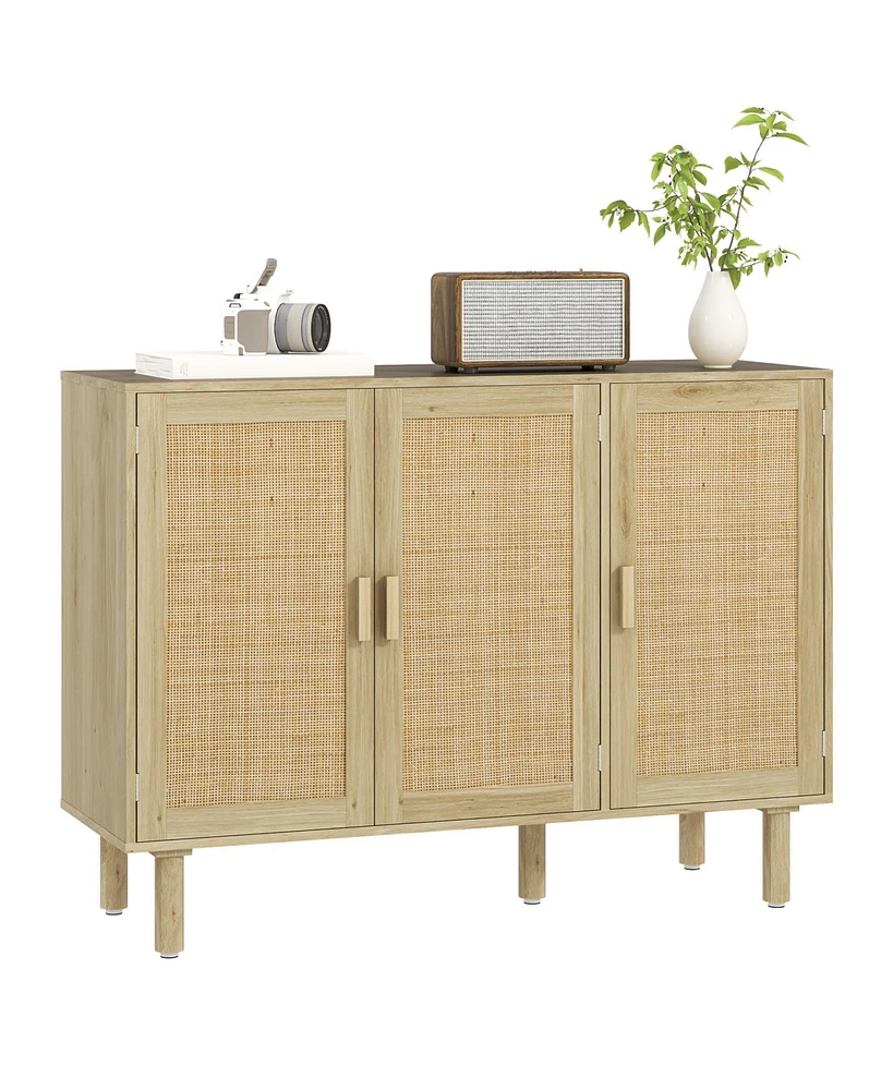 Homcom Bohemian Sideboard with Rat Doors and Shelves