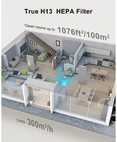 Morento Air Purifiers for Home Large Room Up to 1076 Ft2, H13 Hepa Air Purifiers for Bedroom 22 dB, Air Cleaners for Pet Dander, Dust, Pollen, Odor, S