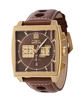 Invicta Men's 44300 S1 Rally Quartz Multifunction Brown, Rose Gold, Gold, Gunmetal Dial Watch