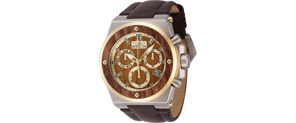 Invicta Unisex 45716 Akula Quartz Chronograph Brown, Gold Dial Watch