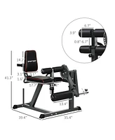 Soozier Adjustable Leg Raise Machine for Leg Extension and Curl