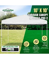 Caravan Canopy M Series Pro 2 10 x 10 ft Straight Leg Pop-Up Canopy Tent, White