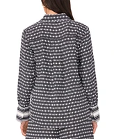 Vince Camuto Women's Printed Long-Sleeve Button-Front Top