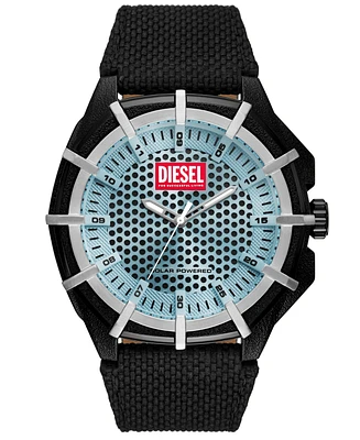 Diesel Men's Framed Solar Three Hand Black Mixed Watch, 51mm