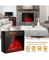 Gymax 25'' Electric Fireplace Recessed 900/1350W Fireplace Heater w/ Remote Control