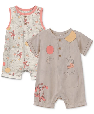 Disney Baby Winnie-the-Pooh Rompers, 2 Pack