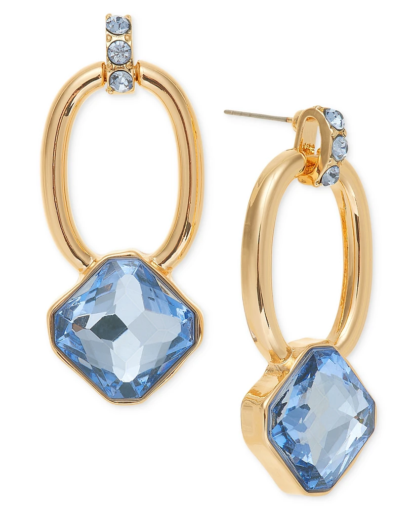 I.n.c. International Concepts Gold-Tone Color Stone Oval Drop Earrings, Exclusively at Macy's