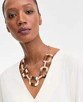 I.n.c. International Concepts Gold-Tone Pave & Rectangle Link Statement Necklace, 20-1/2"+ 3" extender, Exclusively at Macy's