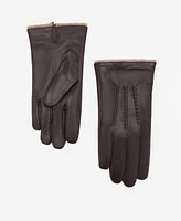 Mango Men's Stitching Detail Leather Gloves