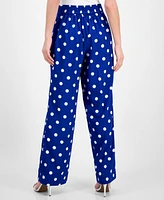 Anne Klein Women's Printed Pull-On Wide-Leg Pants