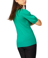 Melissa Paige Women's Scalloped Short-Sleeve Sweater