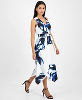 Anne Klein Women's Printed Sleeveless Midi Fit & Flare Dress