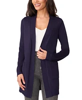 Melissa Paige Women's Cable-Trim Open-Front Long Cardigan