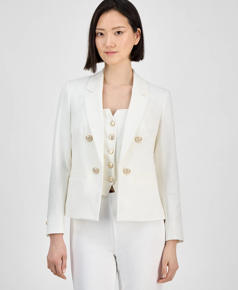 Anne Klein Women's Notched-Collar Open-Front Jacket
