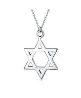 Bling Jewelry Classic Unisex Star of David Pendant Necklace in Sterling Silver