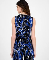 Anne Klein Women's Sleeveless Printed Wrap Blouse
