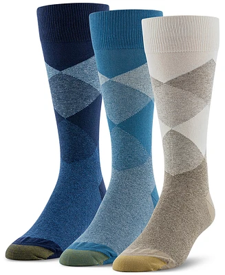 Gold Toe Men's 8 Track Argyle Crew Socks- 3-pack