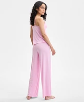 I.n.c. International Concepts Women's Lace-Trim Knit Tank & Pajama Pants Set, Exclusively at Macy's