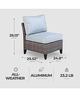 Four Seasons Courtyard Serronova Brisbane Aluminum Cushioned Chair, Light Gray