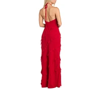 Morgan & Company Women's Tiered Ruffled Chiffon Gown