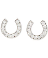 Kate Spade New York Silver-Tone Cubic Zirconia Pave Horseshoe Stud Earrings