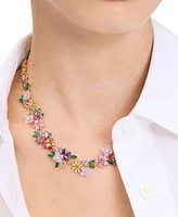 Kate Spade New York Gold-Tone Stone & Cubic Zirconia Bursting Blooms Statement Necklace, 16" + 3" extender