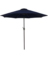 Sunbrella 9-Foot Patio Umbrella with Auto Tilt and Crank - Rust Resistant Aluminum Pole