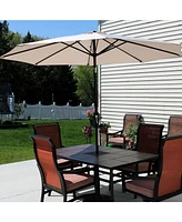 Sunnydaze Decor 9-Foot Patio Umbrella - Push-Button Tilt and Crank Handle - Aluminum Pole and Polyester Shade Canopy