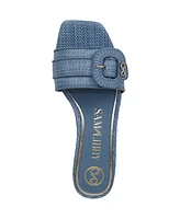 Sam and Libby Women's Kandie Buckle Block Heel Slide Sandals