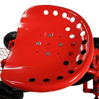 Rolling Garden Cart with Swivel Seat and Storage - Rolling Garden Seat with Wheels - Gardening Stool with Wheels - Red
