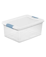 Sterilite Plastic 15 Quart Storage Box Container with Latching Lid, 48 Pack