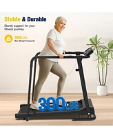 Redliro Walking Treadmill with Long Handrails 300lbs Capacity Recovery Fitness Exercise Machine for Seniors
