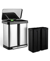 gaomon 16 Gallon (30L+30L) Trash Can, Fingerprint Proof Stainless Steel Kitchen Garbage Can