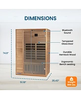 LifeSmart Sahara 2 Person Infrared Sauna w/ 5 Heaters, Lss-2, Natural Light Wood