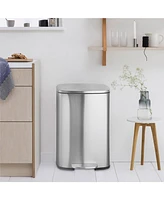 gaomon Hands-Free Stainless Steel Trash Can with Lid Soft Close