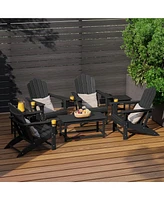 WestinTrends 7-Piece Hdpe Outdoor Patio Furniture Adirondack Conversation Set