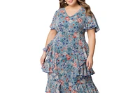 Kiyonna Plus Tour de Flounce Evening Gown
