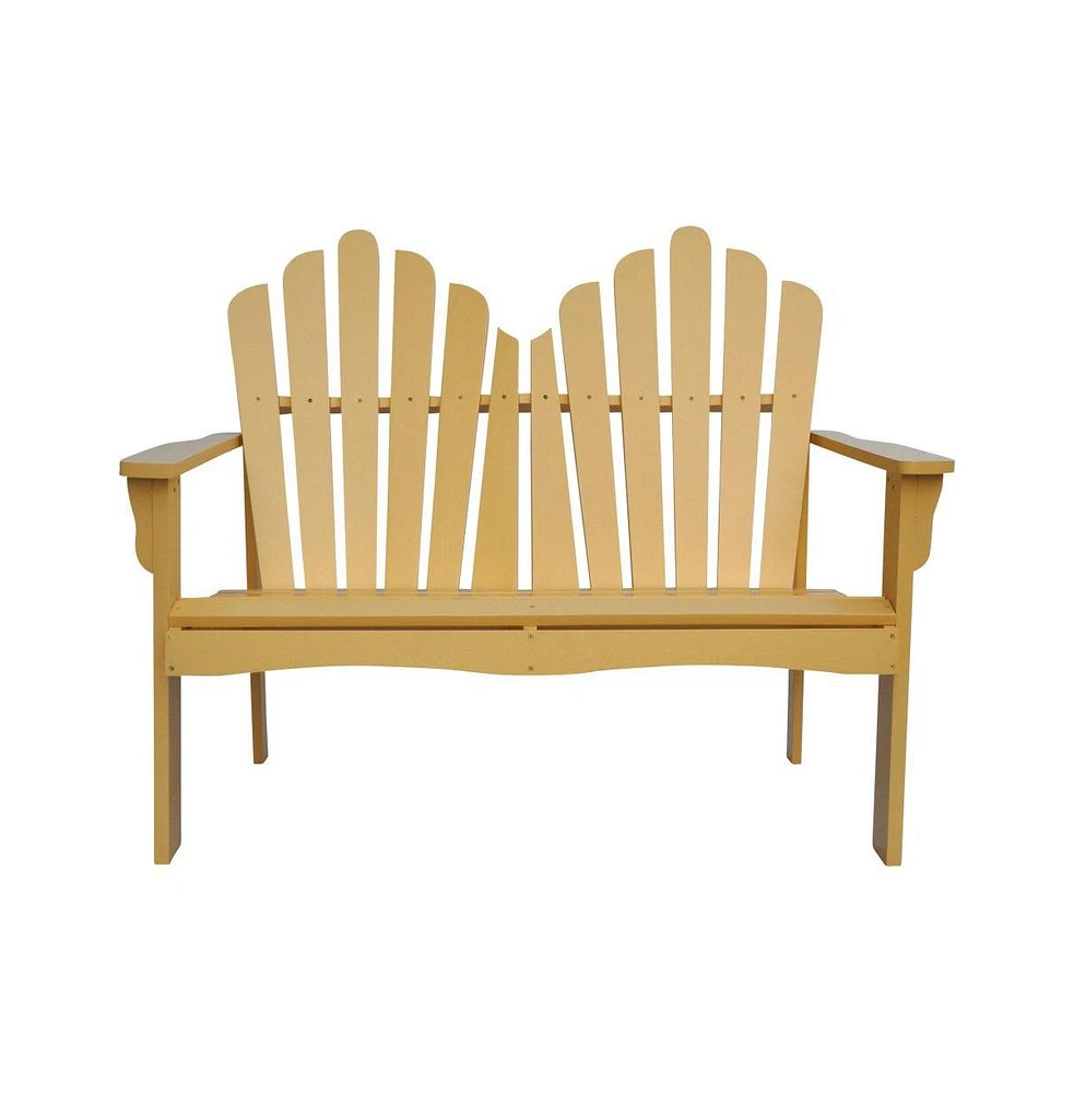 Slickblue Outdoor Garden Bench Loveseat in Beeswax Finish for Comfortable and Elegant Seating