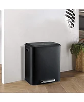 gaomon 30 Liter / 8 Gallon Rectangular Hands-Free Dual Compartment Recycling Kitchen Step Trash Can