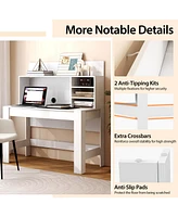 Gouun 48 Inch Writing Computer Desk with Anti-Tipping Kits and Cable Management Hole