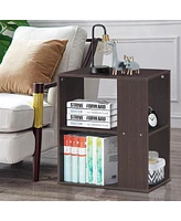 Gouun 2-Tier Side End Table with Storage Shelves