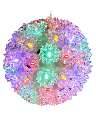 5-Inch Lighted Ball Hanging Ornament - 50 Led Bulbs Ul-Listed Indoor/Outdoor Christmas Decoration Blue