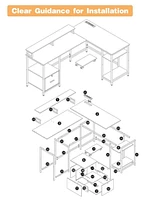 gaomon L Shaped Computer Desk with Power Outlet