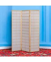 Slickblue 3-Panel Wooden Room Divider Japanese Shoji Screen