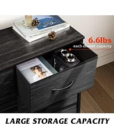 Wlive Fabric Dresser for Bedroom 6 Drawer Double Storage Tower with Bins Chest of Drawers Closet Living Room Hallway
