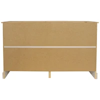 Solid Pine Sideboard Cabinet with 3 Drawers and 3 Doors - Features Adjustable Inner Cabinet Shelf - Zinc Alloy Hardware - Dark Brown- 32-Inch