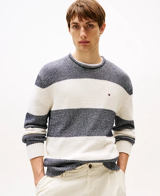 Tommy Hilfiger Men's Two-Tone Stripe Crewneck Sweater